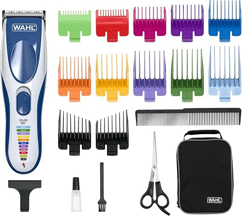 Wahl Color Pro Cordless Rechargeable Hair Clipper – Easy Color-Coded Guide Combs - for Men, Women, & Children – Model 9649P