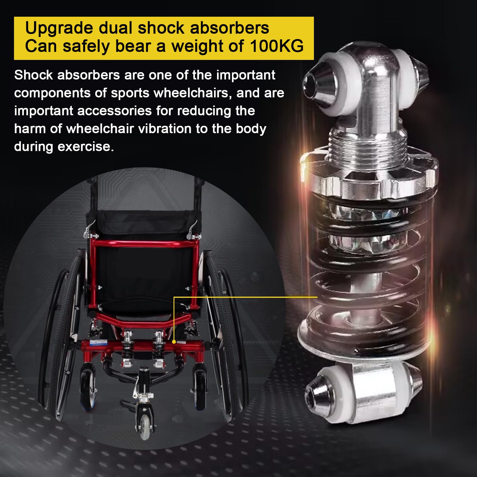 Silla De Ruedas Deportiva Ligera Plegable,Silla De Ruedas De Aleación De Aluminio,reposapiés oscilante, Altura Regulable,sillas De Ruedas Manuales Autopropulsadas(B)