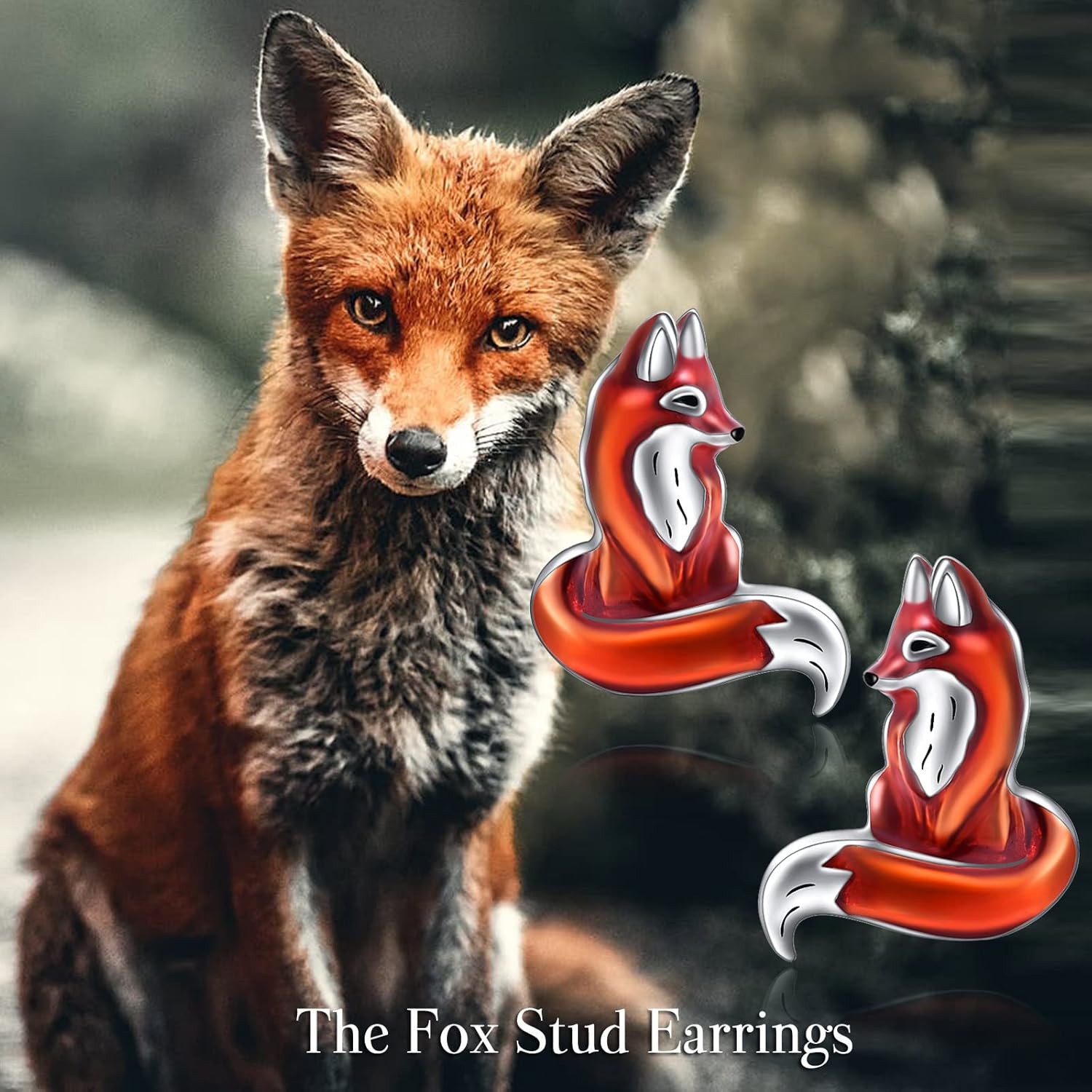 Fox Earrings Gifts Sterling Silver Cute Kitsune Fox Stud Earrings Jewelry Prom Earrings Christmas Gifts for Women Teen - Image 6