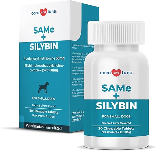 Same and Silybin for Dogs - S-adenosil-L-metionina, lo mismo para perros, suplementos hepáticos para perros, suplemento cerebral para perros,