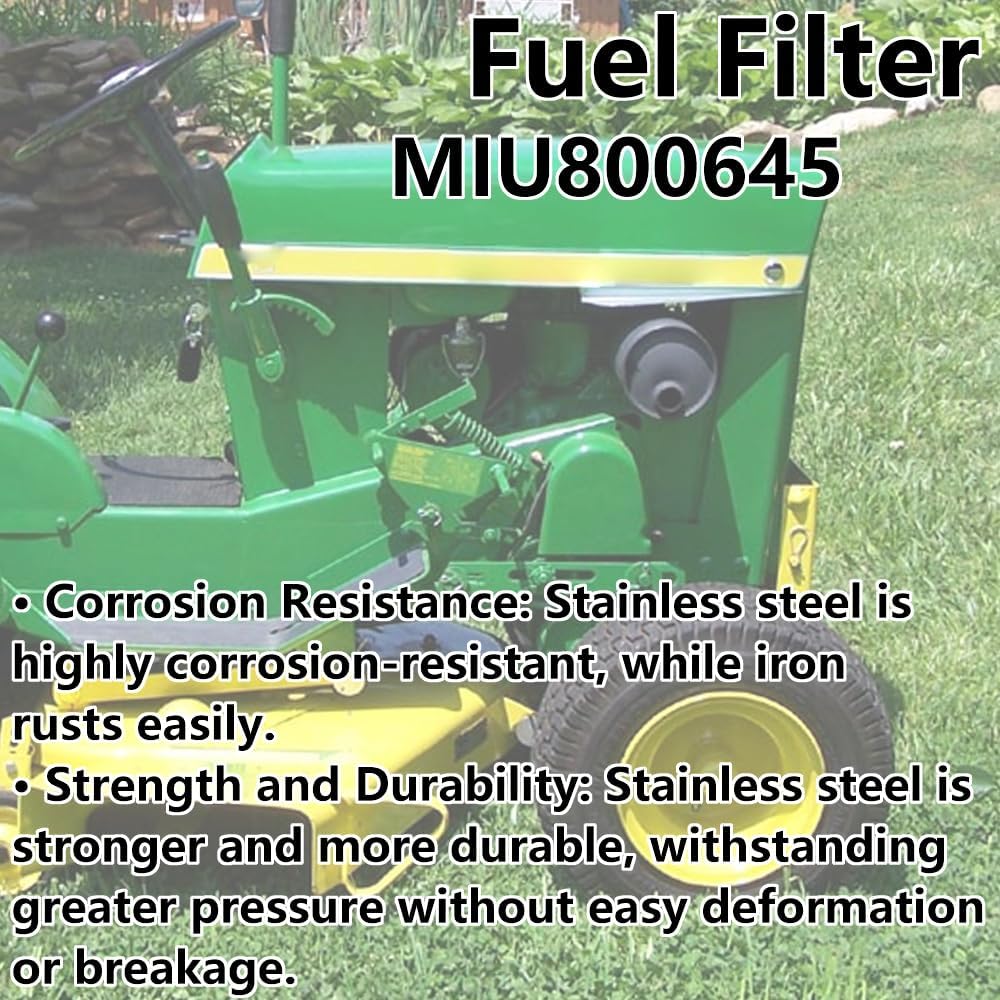 4PCS MIU800645 Fuel Filter Compatible With JD 1445 1545 1565 1570 1575 1580 1585 7200 7200A 7400 7500 7500A 7700 7700A 8000 8000A