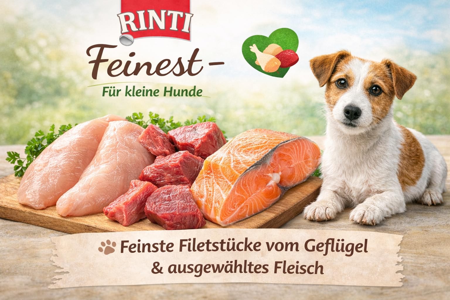 Bundle RINTI-Feinest | Geflügel Pur & Ente | 12 x 150g Nassfutter für kleine Hunde | fettarm & leicht verdaulich | inkl. Gratis Alpha Spirit Snack
