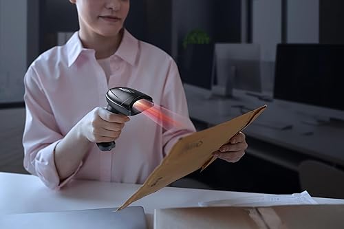 Miniatura 8 de TEEMI Escáner de código de barras Bluetooth 1D 2D con estación de carga receptor de datos de cuna USB, lector de código QR inalámbrico escaneo