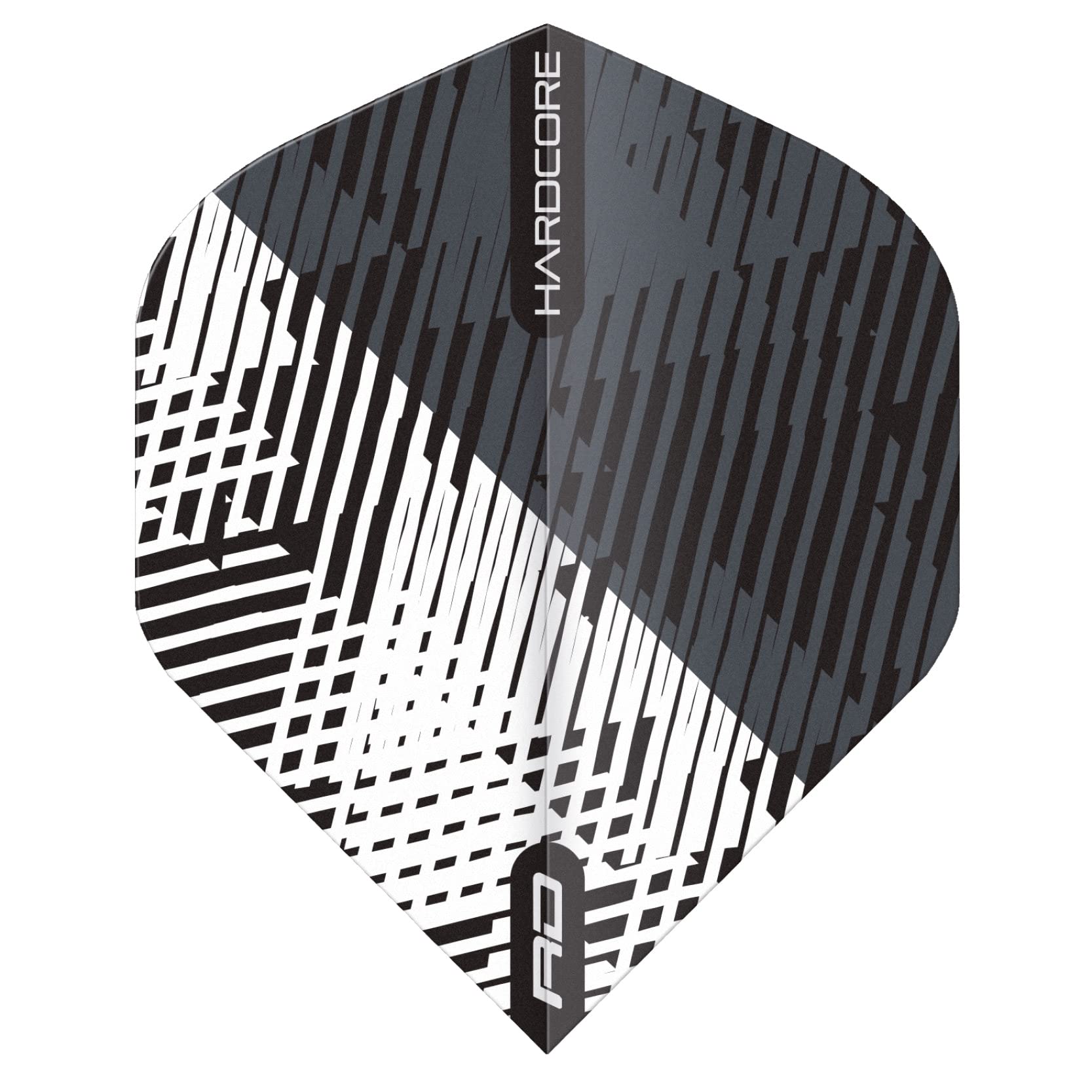 RED DRAGON Hardcore Radical Grey & Black Fleck Dart Flights - 4 Sets Per Pack (12 Dart Flights in total)