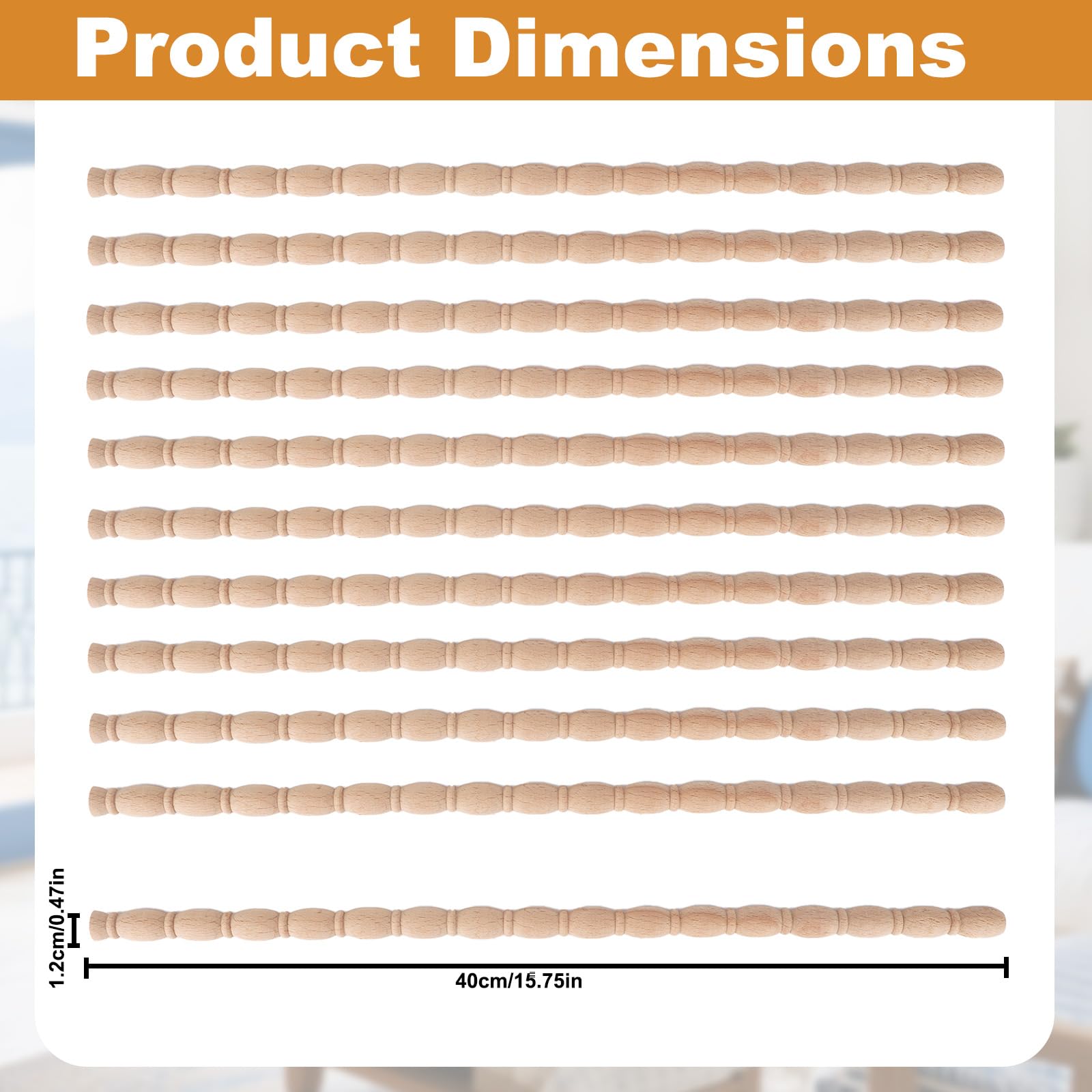 12pcs Unfinished Wood Trim - Image 2