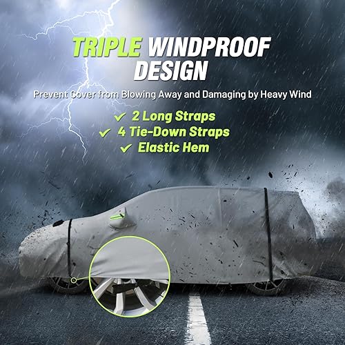 Miniatura 5 de Favoto - Funda universal para automóvil 5 capas diseño de zíper lateral del conductor protección solar impermeable resistente al viento a prueba de