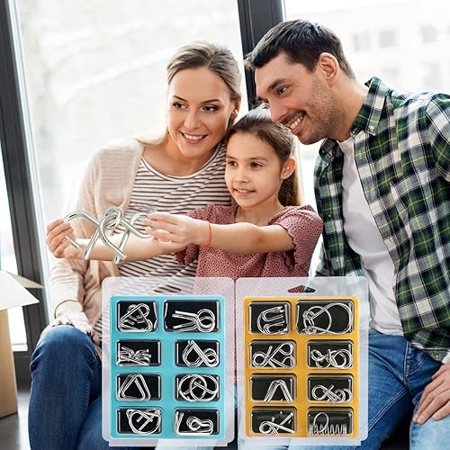 Miniatura 6 de Juego para pruebas de coeficiente intelectual juguete de alambre trucos mágicos rompecabezas equipo de metal con 16 piezas de Mercurry IQ Toys