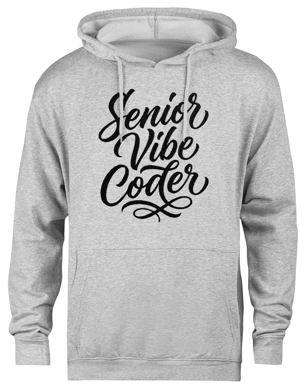 Starszy Programista Vibe Szara Bluza Z Kapturem Unisex Bez Płci Unisex Grey Hoodie Genderless Pullover