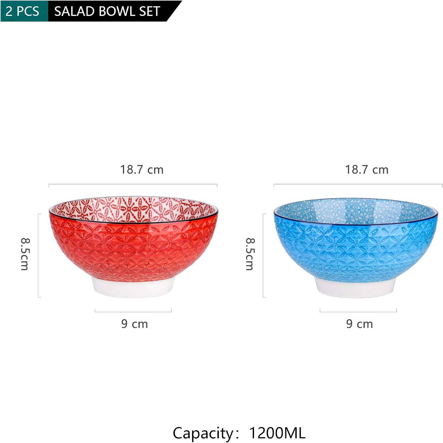 vancasso Macaron Large Pasta Bowl Set of 2 - Image 3