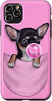 Vista 13 de Black Chihuahua Dog in Pocket with Bubble Gum Case for iPhone 17
