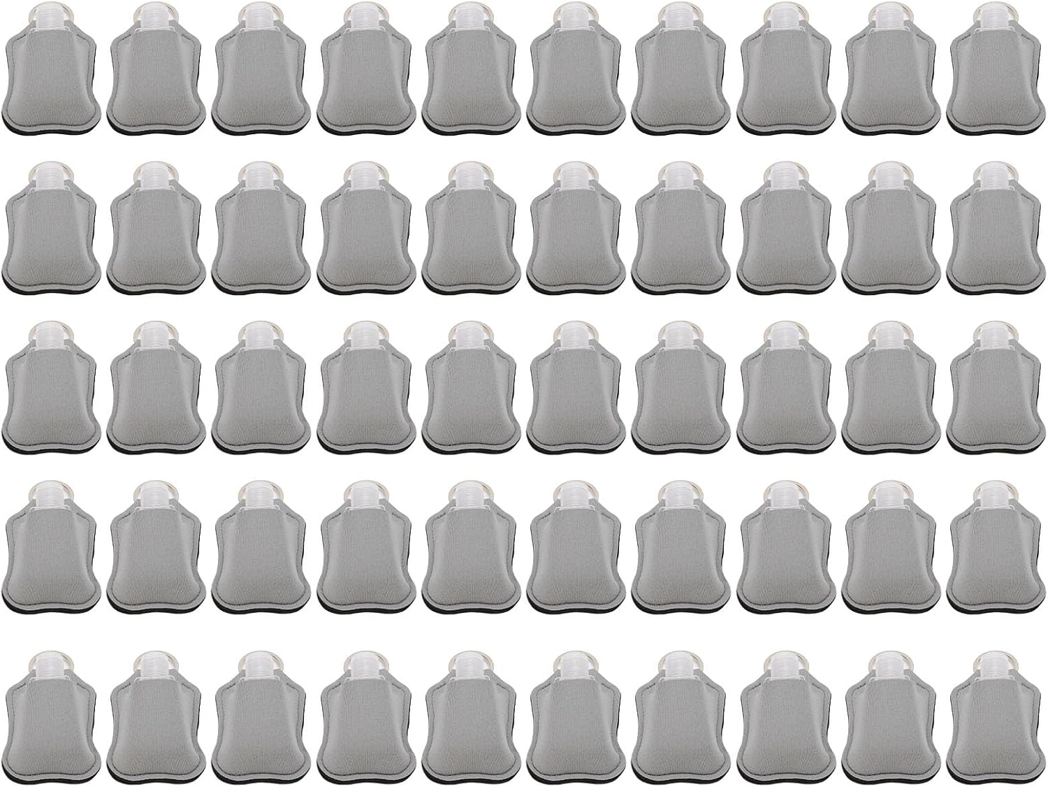 Pomya 30ml Refillable Travel Bottles | LeakProof Keychain Holders Set For Hand Sanitizer & Lotion (Gray)
