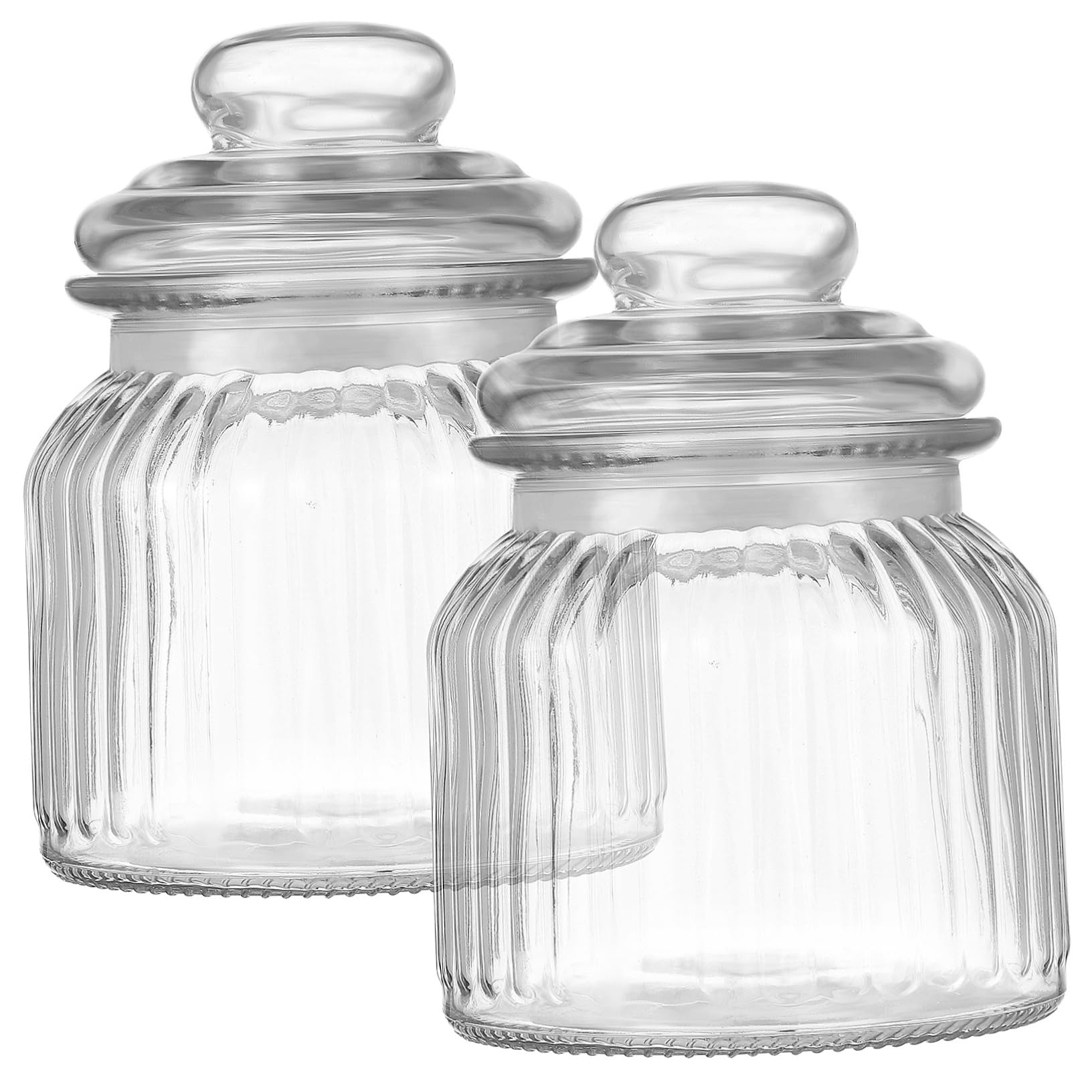 2 Stück Durchsichtige Trockenobstgläser aus Glas mit Deckel 650ml Großes Fassungsvermögen Spülmaschinenfest für Party und Vorrat