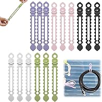 Vista 1 de Nuevo organizador de cables de datos, sujetacables de silicona reutilizables, organizador de cables de alta elasticidad para agrupar y sujetar