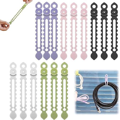 Nuevo organizador de cables de datos, sujetacables de silicona reutilizables, organizador de cables de alta elasticidad para agrupar y sujetar