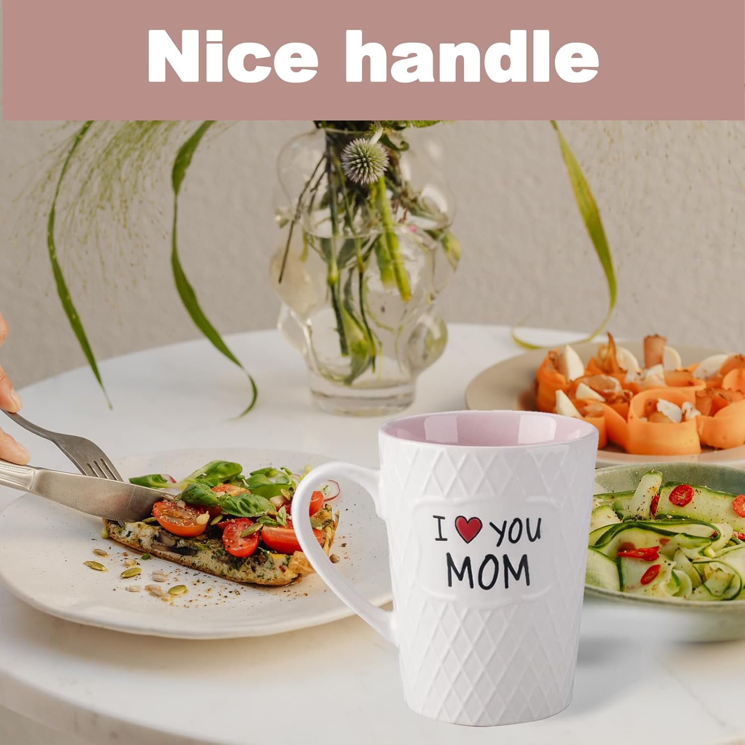I Love You Mom Coffee and Tea Mug - Gift for Mother's Day, Valentine's Day, Christmas, Birthdays - Best Mom Ever - 16oz Ceramic, Microwave-Safe - Image 6
