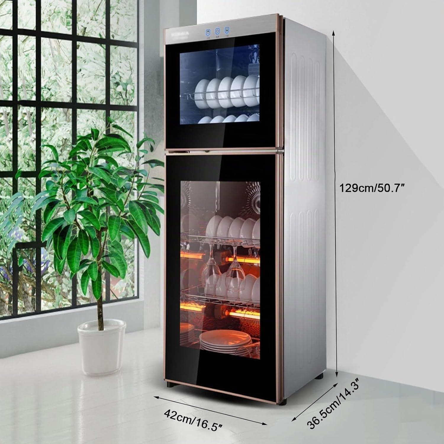 Commerciale Singola Doppia Porta Asciugapiatti Professionale Cucchiaio E Forchetta Sterilizzatore Disinfezione Armadio,Prendersi Cura Salute,Iniziare Con Stoviglie Pulite,42 * 36.5 * 129cm