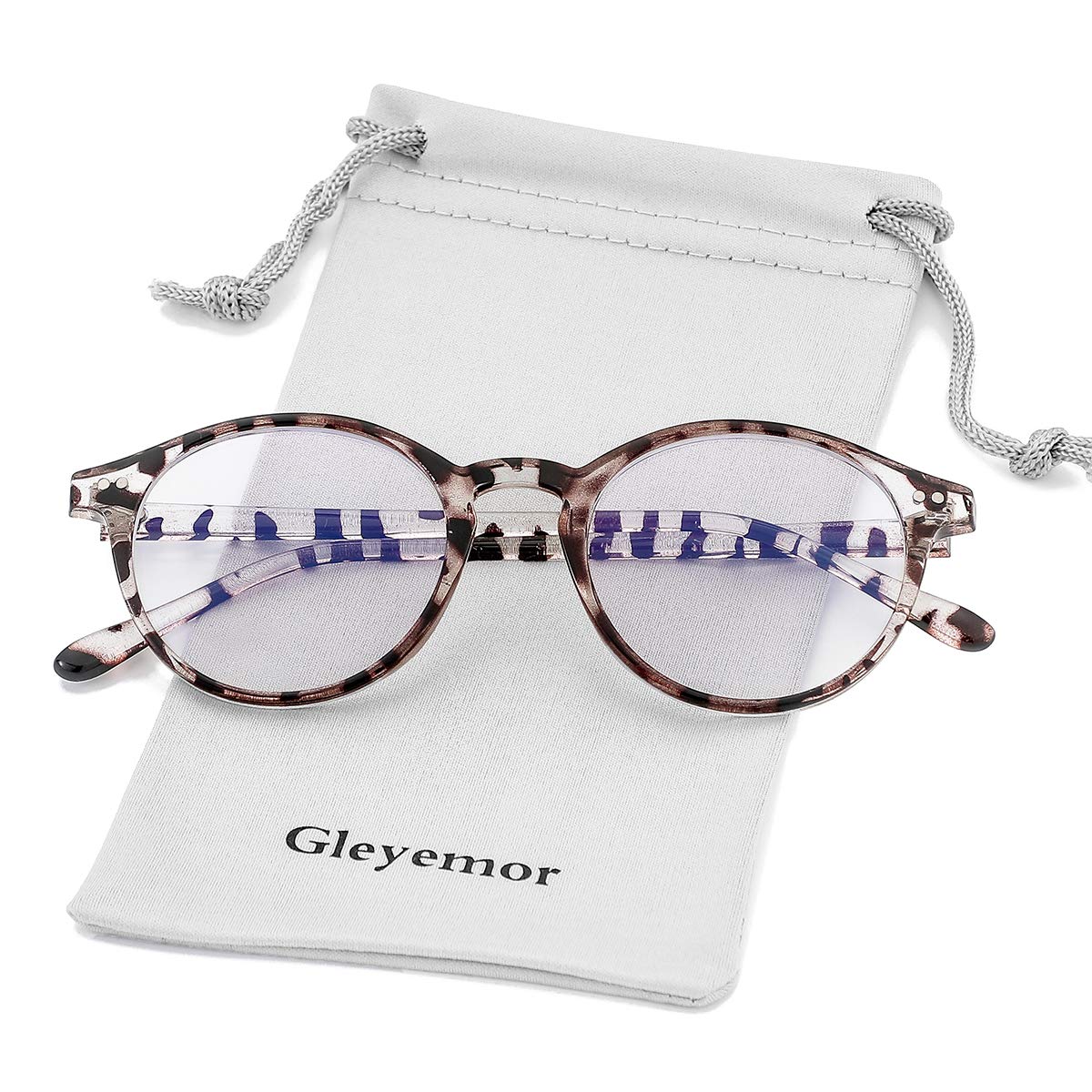 Gleyemor Blue Light Glasses for Men Women, Vintage Round Frame Computer Eyeglasses