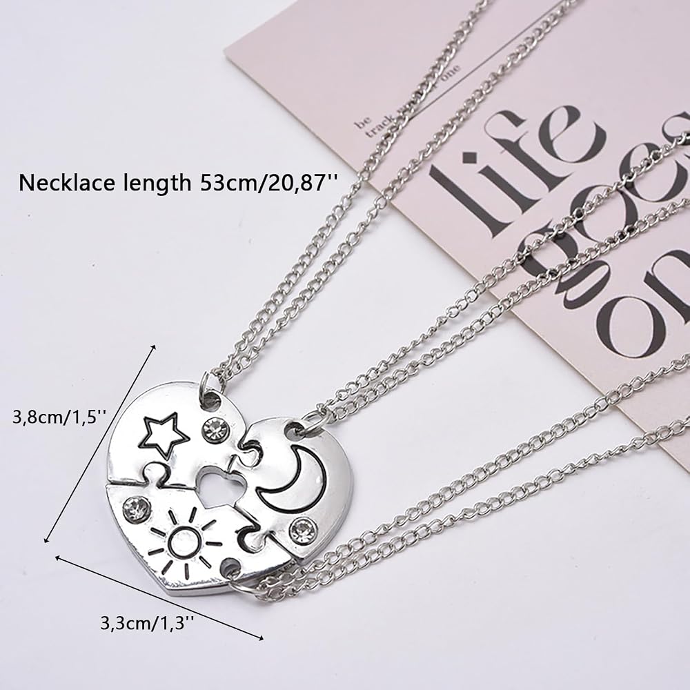Collana dell'amicizia per 3, collane puzzle dei migliori amici, set di 3 collane dei migliori amici, 3 collane dei migliori amici, collana dell'amicizia a 3 vie - Italia