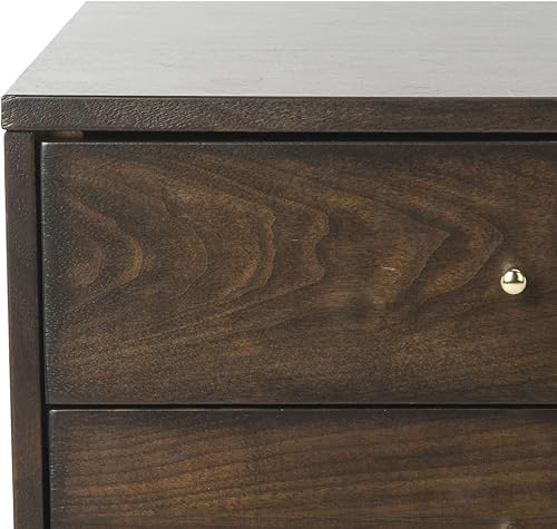 Miniatura 8 de Safavieh Home Collection Lyla Mesita de noche con tapa plateada retro de mediados de siglo, nogal/dorado Nogal / Oro,gris / plateado,Negro /