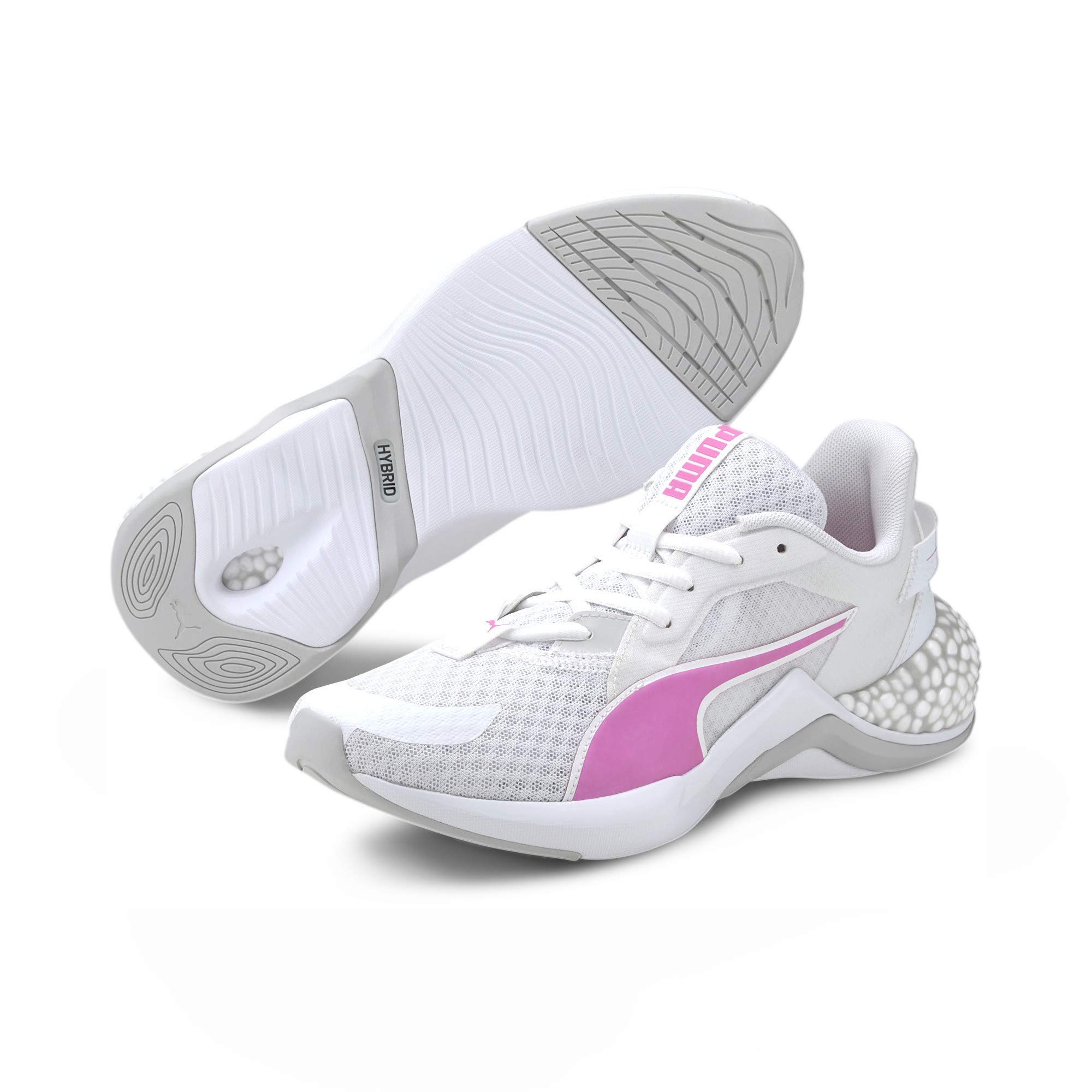 Puma Women's Hybrid NX Cross Trainer, Ozone White-Luminous Pink-Glacier Gray, 7.5