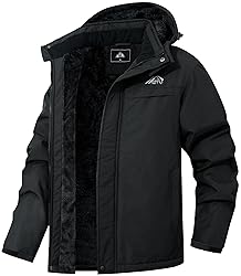 MAOYSSEN Men's Waterproof Ski Jacket Warm Winter Hooded Snowboarding Windbreaker Mountain Snow Coat