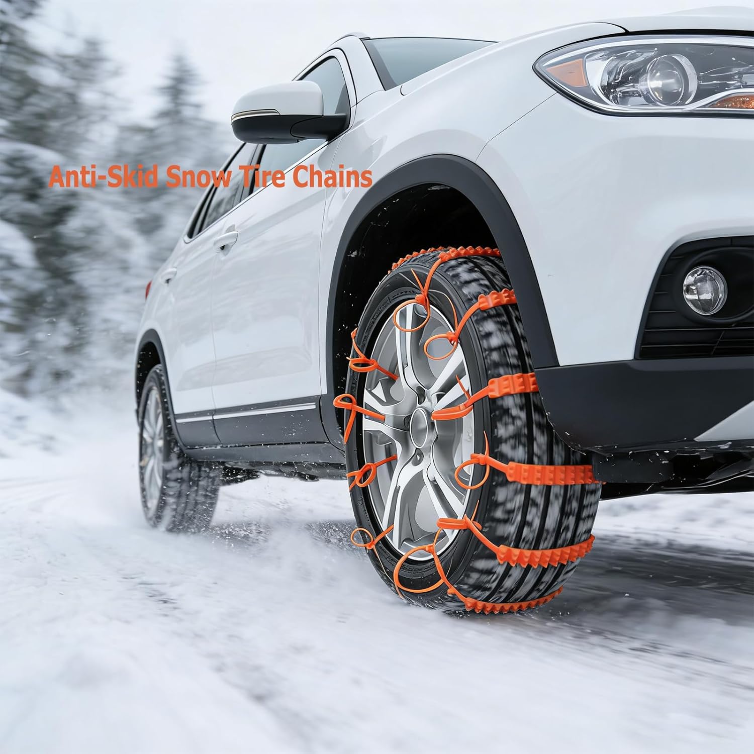 10PCS Universal Anti-Skid Snow Tire Chains,2026 Upgraded Portable Emergency Non-Slip Plastic Cable Ties, Winter Car Truck SUV Traction Grips,Heavy Duty Plastic Wheel for Muddy Roads and Winter Driving