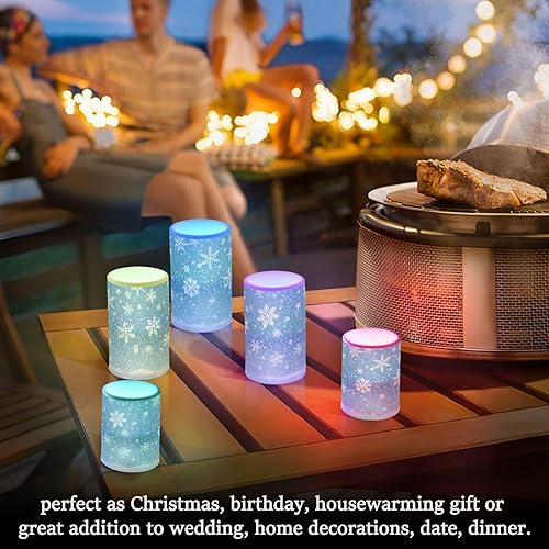 Vista 189 de Velas parpadeantes sin llama, velas LED moradas de mariposa lavanda con temporizador remoto, juego de 2 velas a pilas para San Valentín, boda