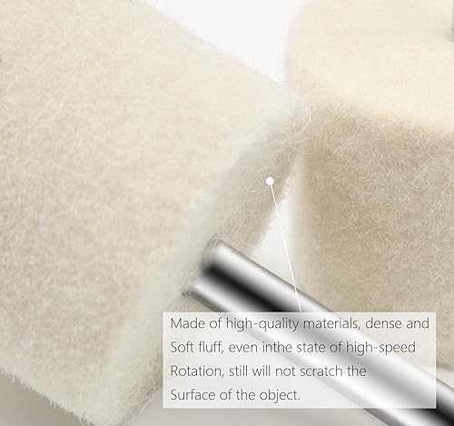 Miniatura 9 de 19 piezas de rueda de pulido para taladro, almohadilla de pulido kits de rueda con 6 piezas de compuesto de pulido y 5 ruedas de pulido de fieltro,