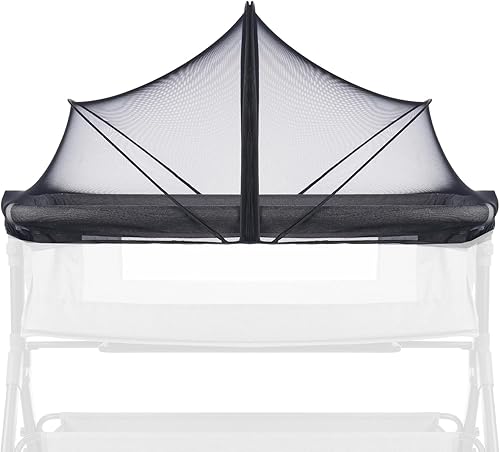 Mosquitera para cuna de bebé para mantener a los insectos/insectos/gatos fuera, moisés para niños pequeños, cama de noche, red de seguridad con Negro