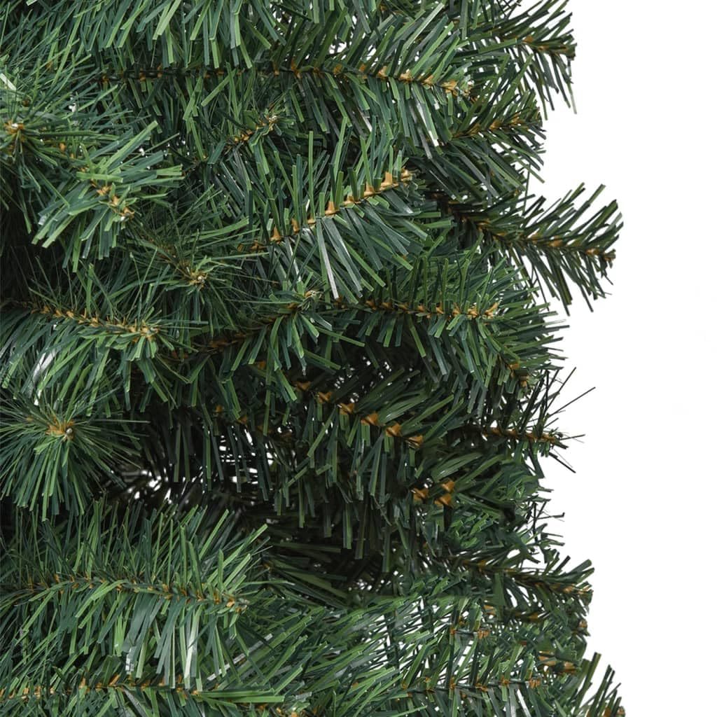 Árbol de Navidad artificial delgado de 300 cm, con soporte de metal, puntas de PVC natural, diseño que ahorra espacio, abeto verde para interiores y exteriores
