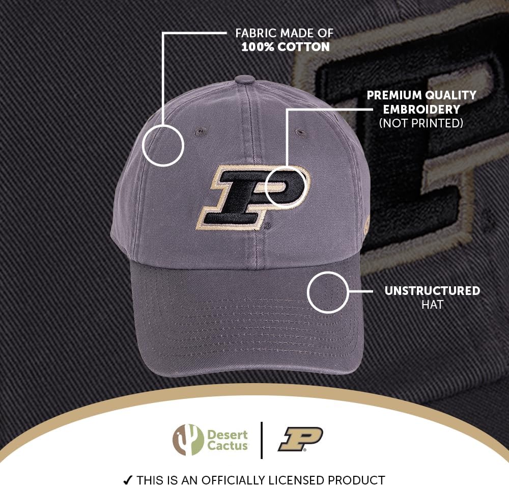 Desert Cactus Purdue University Baseball Hat Boilermakers Brimmed Embroidered Hats Cap Adjustable Cloth Strap Adult