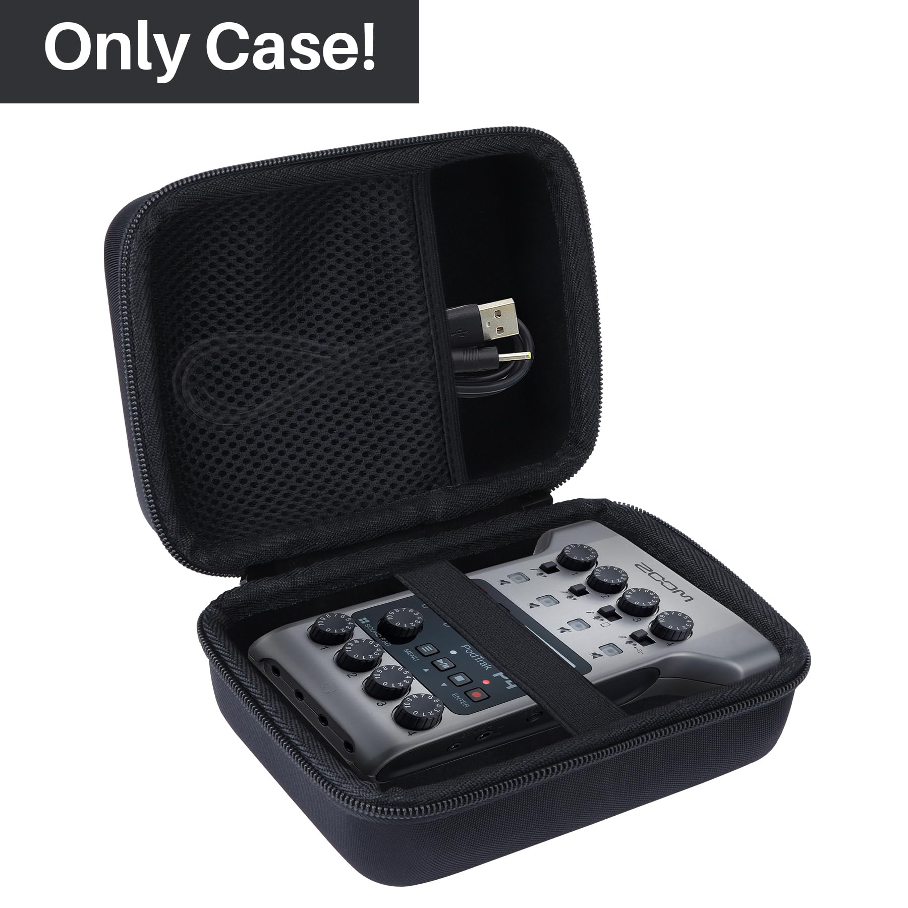 Lebakort Duro Caja Estuche Funda para Zoom PodTrak P4 Grabadora de Podcast