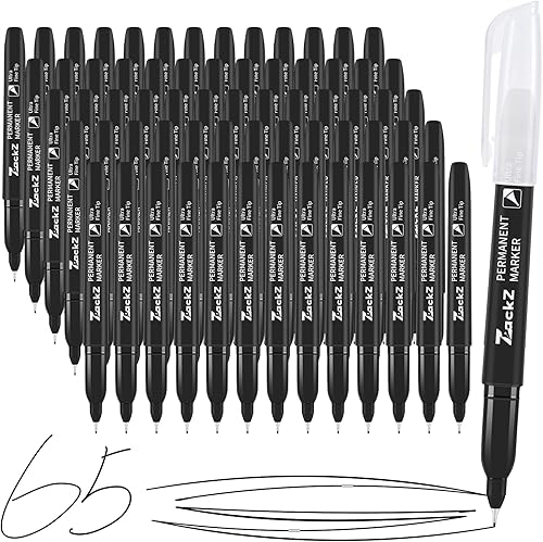 Miniatura 13 de Rotulador permanente de punta ultrafina negra, paquete de 18 marcadores permanentes, marcadores permanentes de punta ultrafina de 0.4 mm, tinta