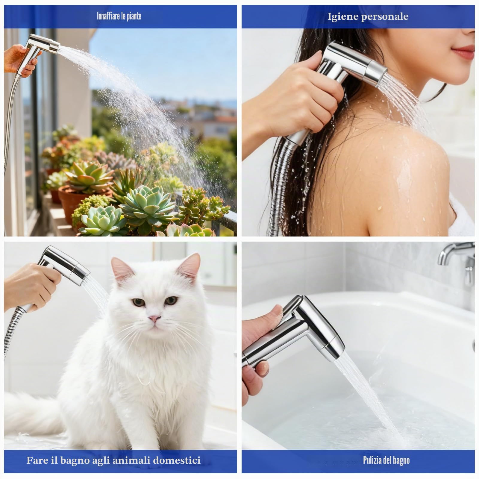 Doccetta per Bidet, Doccino per Bidet Portatile in Acciaio Inossidabile, Bidet WC con Doppia Modalità, Idroscopino Alta Potenza, Doccia con Deviatore 2 Vie per Pulizia Pannolini, Toilette