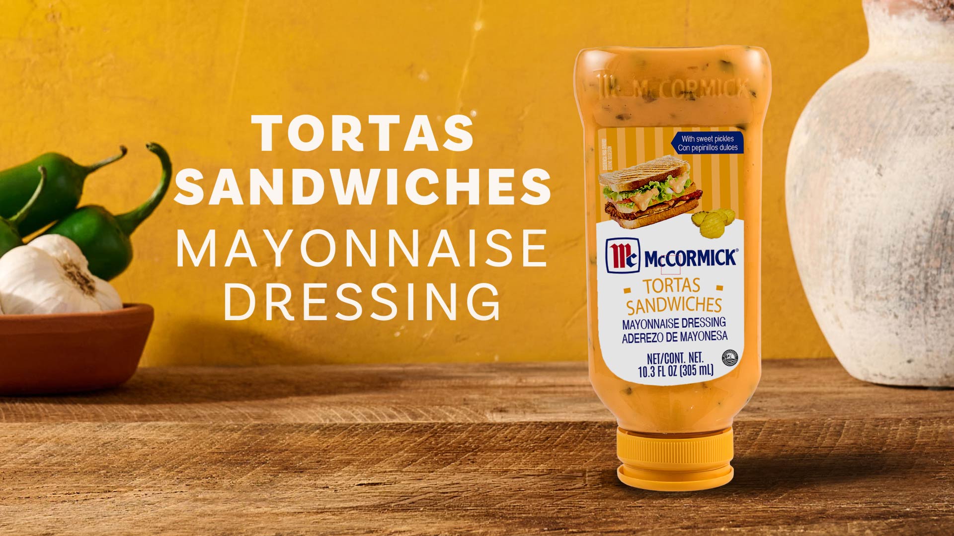 McCormick Mayonnaise Dressing, Tortas Sandwiches, Perfect for Giving Your Favorite Deli Sandwiches a Flavor Boost, A Thick, Creamy Sandwich Spread That Adds a Hint of Lime and Sweet Pickle Flavor