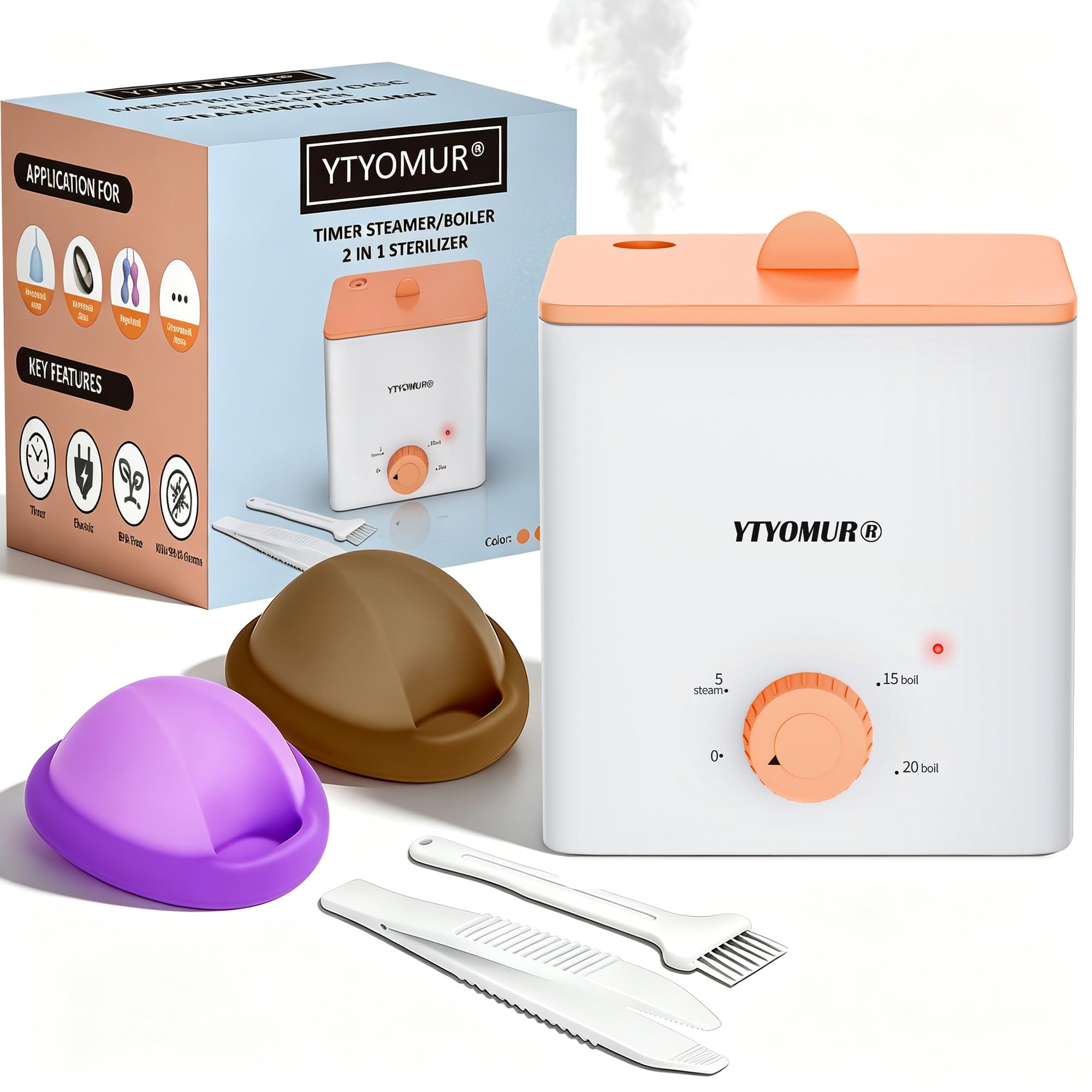Disco mestruale con sterilizzatore - Sterilizzatore per coppette mestruali, disco mestruale riutilizzabile, kit per coppette mestruali (Sterilizzatore + Disco)