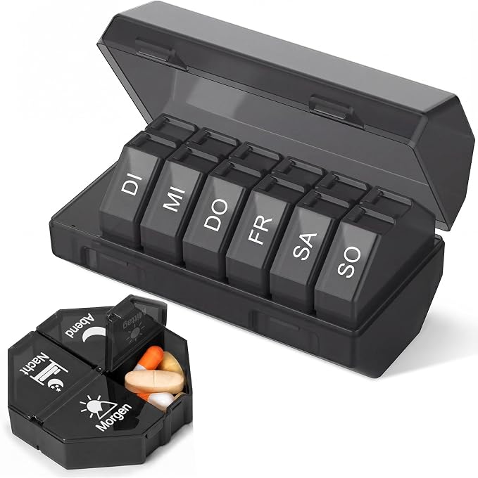 Amazon.com: Weekly Pill Organizer 4 Times a Day, Large Pill Box 7 Day ...