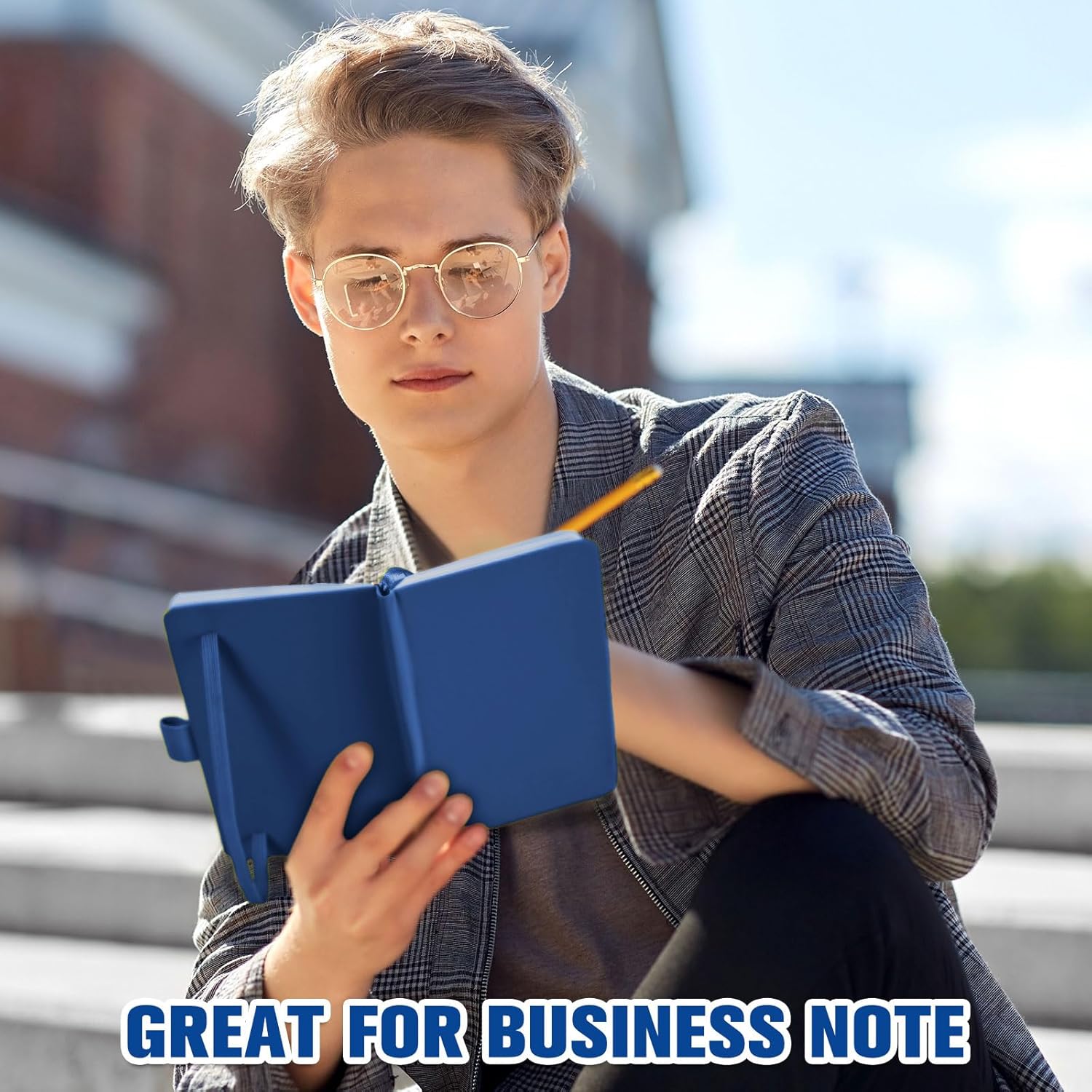 Laumoi 40 Pack Pocket Notebook Journals A6 Mini Hardcover Journal PU Leather Lined Notebooks 3.5 x 5.5 Inch Small College Ruled Notepad with Pen Holder for Writing Office School Supplies (Navy Blue) - Image 3