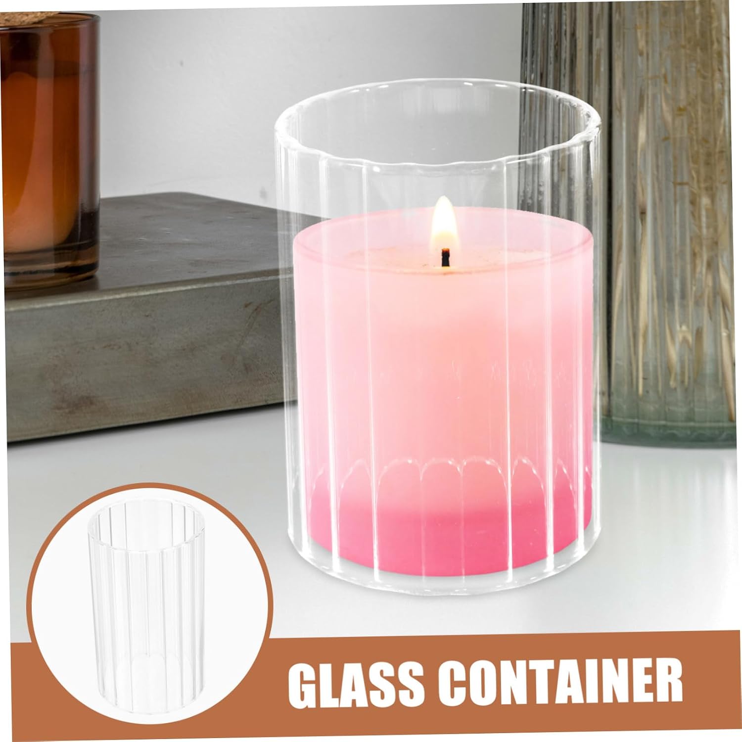 ULTECHNOVO Open Ended Candle Shades Windproof Candle Protectors for Decorative Home Use Desktop Glass Shades Elegant Design for Weddings and Events