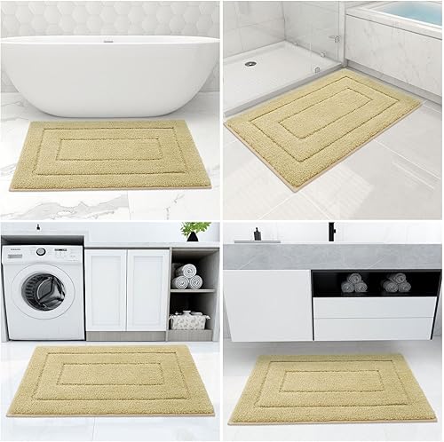 Miniatura 6 de Buganda Alfombras de baño de microfibra y alfombras de inodoro en forma de U, tamaño 24 x 16 pulgadas y alfombras de inodoro de 24 x 20 pulgadas,