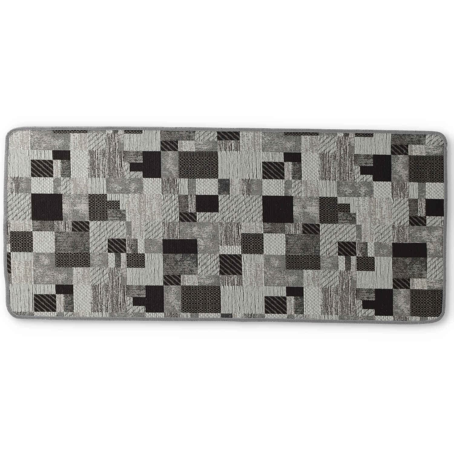 CASA TESSILE chodnik dywanowy do kuchni, szerokość 52 cm, Shiro Gobelin, nadaje się do prania, antypoślizgowy, do kuchni, na wymiar | długi, szerokość 52 cm, szary, 240 cm