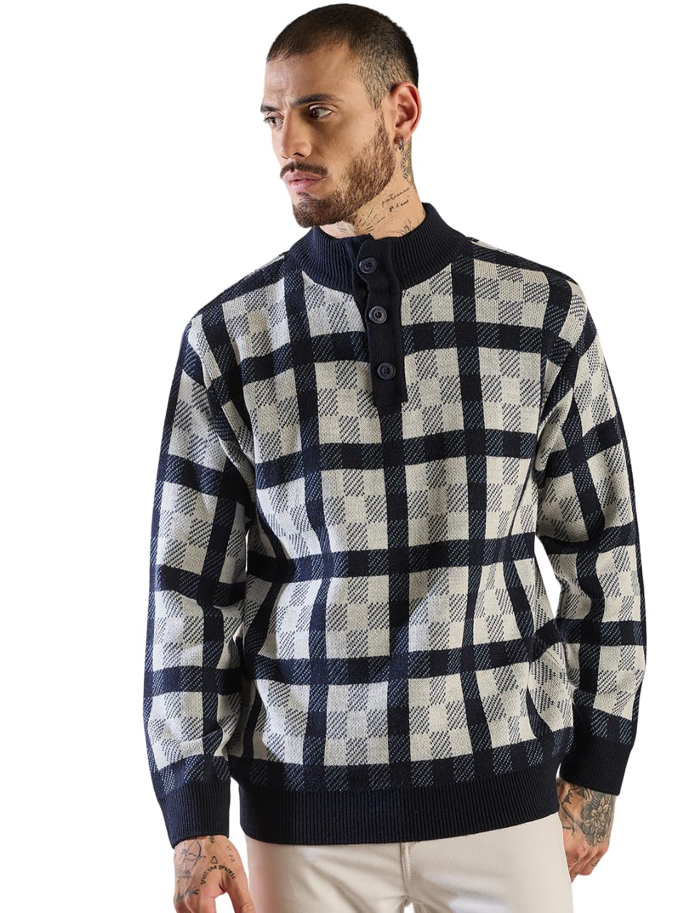 pivl Men's Winter Half Button Open Sweater-picture-39