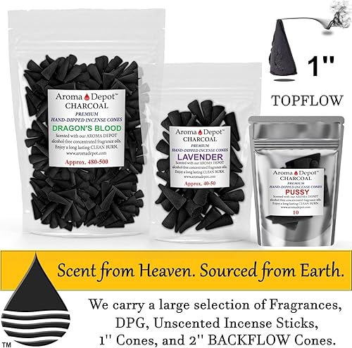 Miniatura 2 de 100 conos de incienso de carbón sin perfume de 1 pulgada ideal para la fabricación de inciensos añade cualquier aceite de fragancia de depósito de