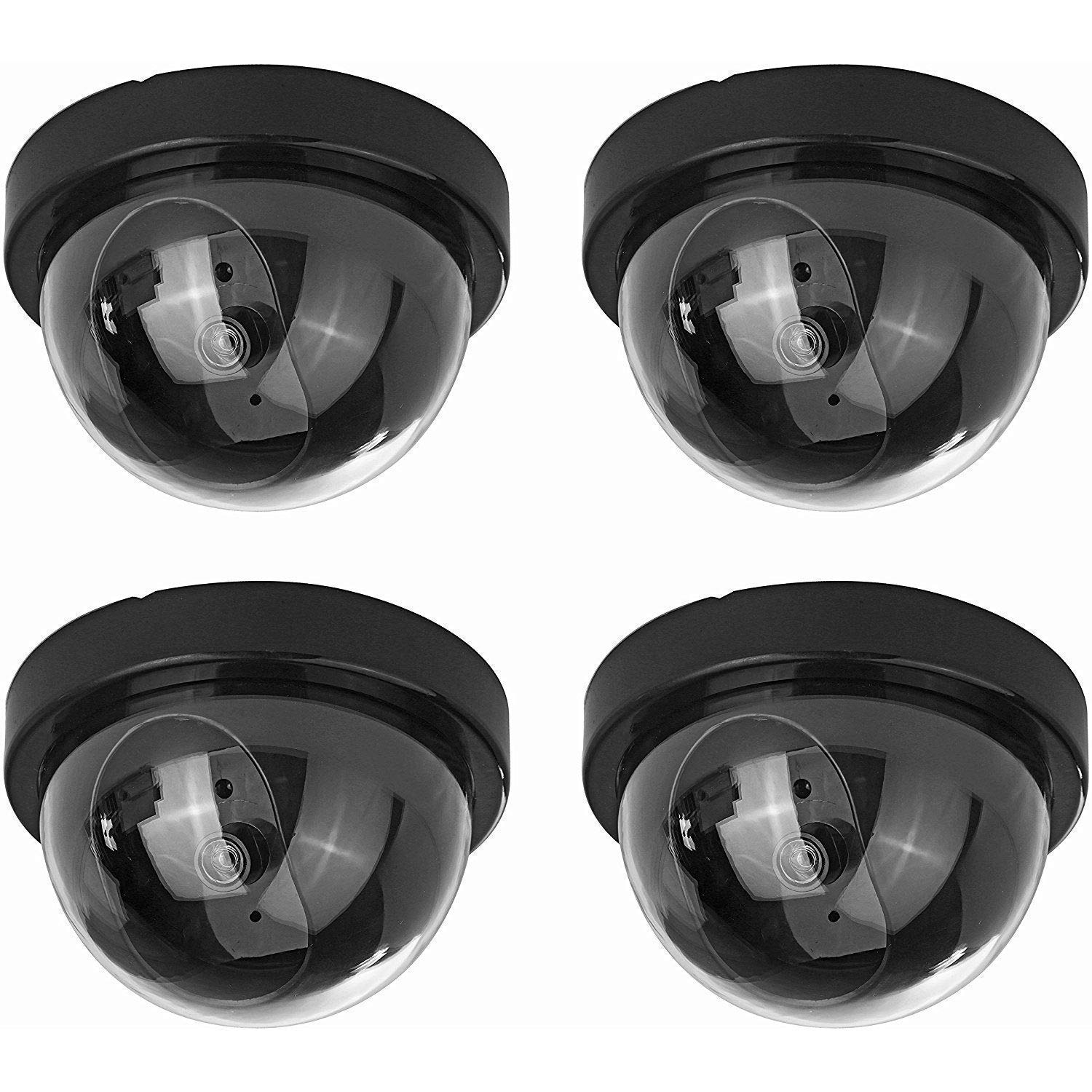 Dummy Security CCTV Camera Set of 4 with Blinking Red LED Light | Fake Dome Surveillance Camera | Battery Operated No Wiring Required | Realistic Indoor & Outdoor Security-image-4
