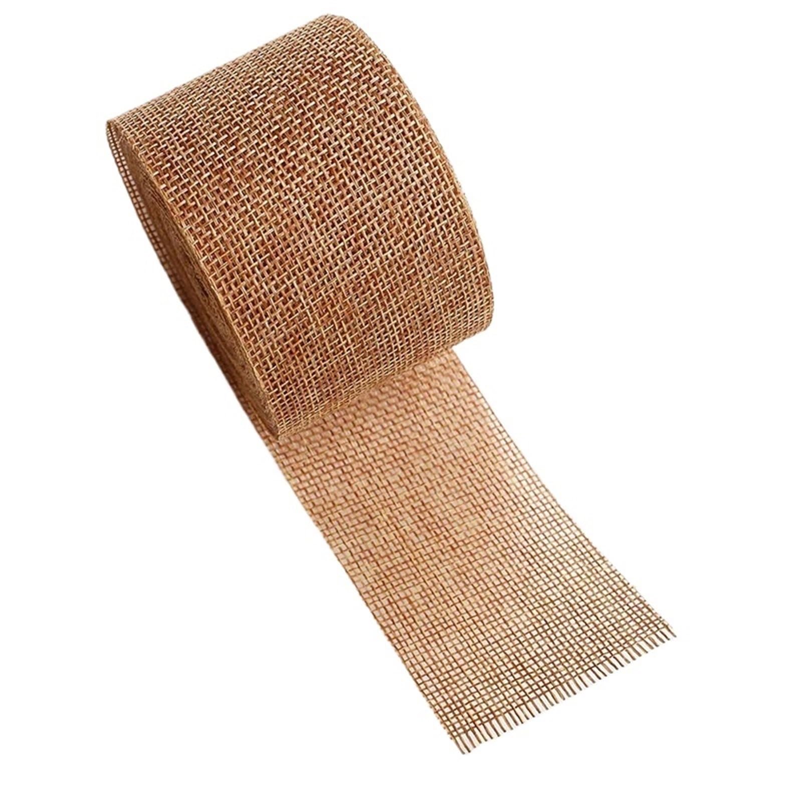Hessian Roll 10M/Rolls Burlap Wired Ribbon Roll 5cm Wide Colorful Weave Jute for DIY Craft Wrapping Decor(11 Brown)