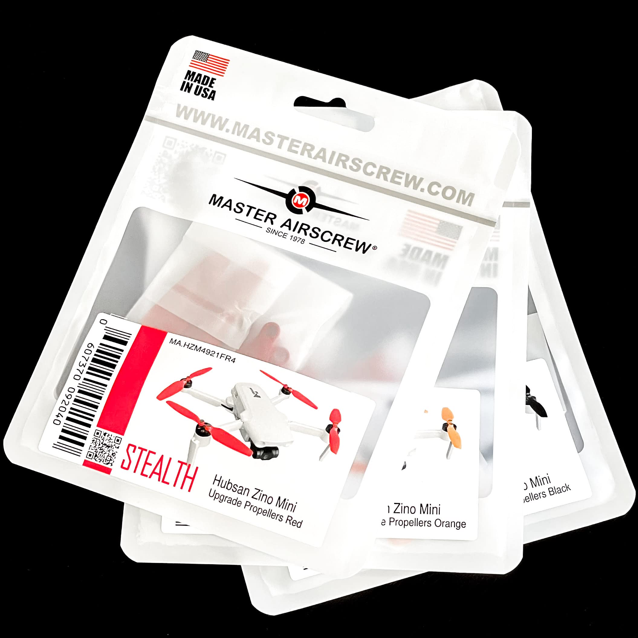 Eliche Master Airscrew Stealth per Hubsan Zino Mini Pro & SE - Rosso, 4 eliche nel set