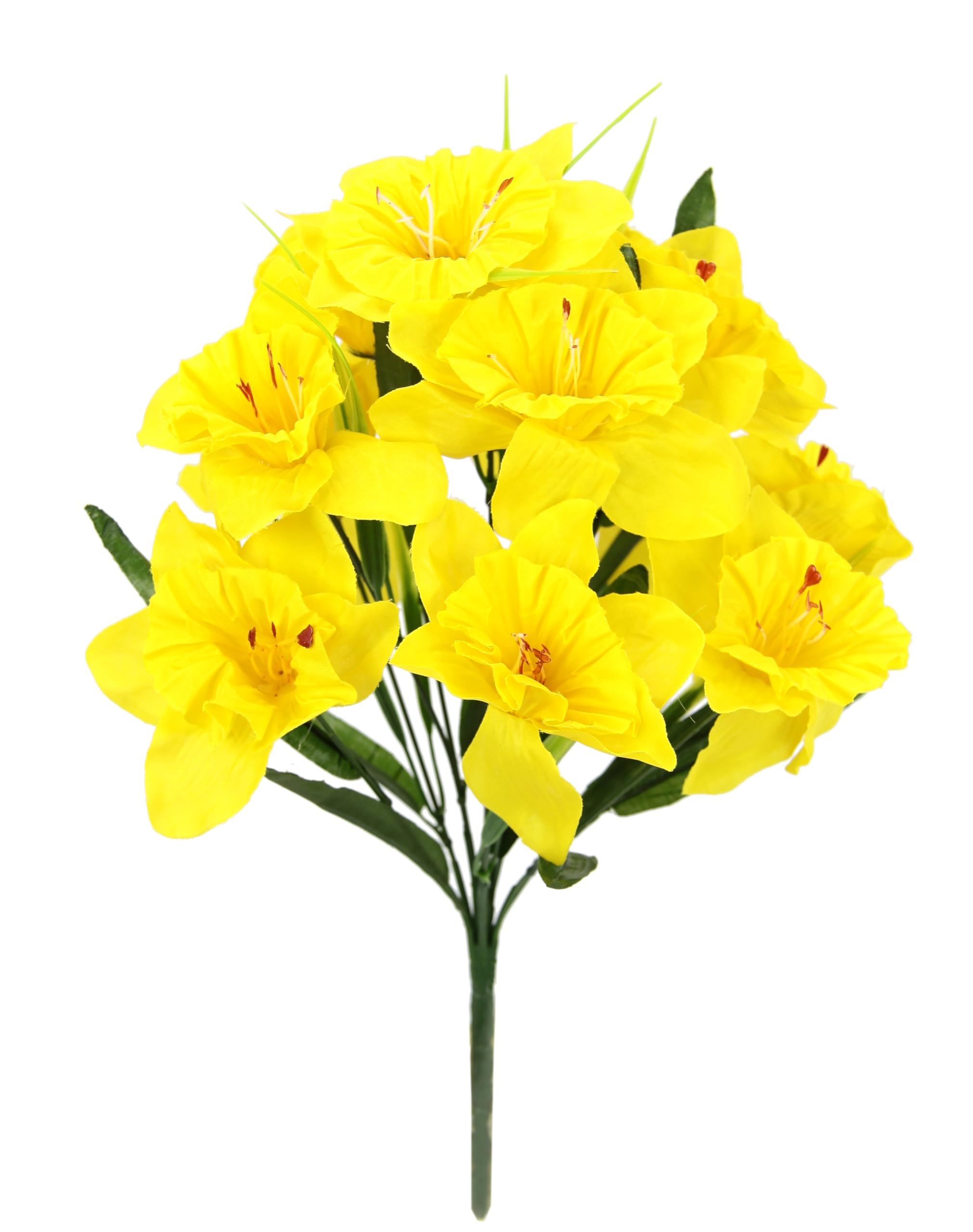 Artificial Daffodil Bouquet Yellow 38 cm - Realistic Artificial Flowers Spring - Decorative Flowers Daffodils Bouquet for Vase - Easter Decoration Table Decoration Living Room Kitchen