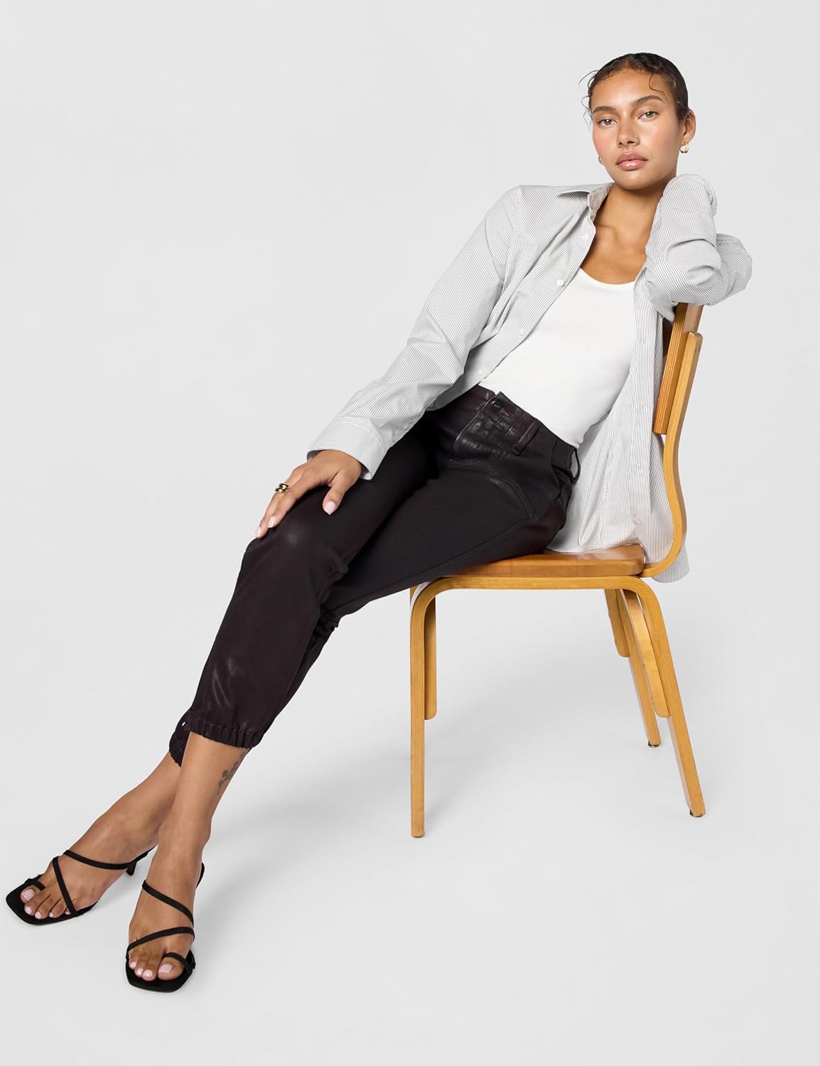 Paige Women's Mayslie Jogger in Black Cherry Luxe Coating - Image 2