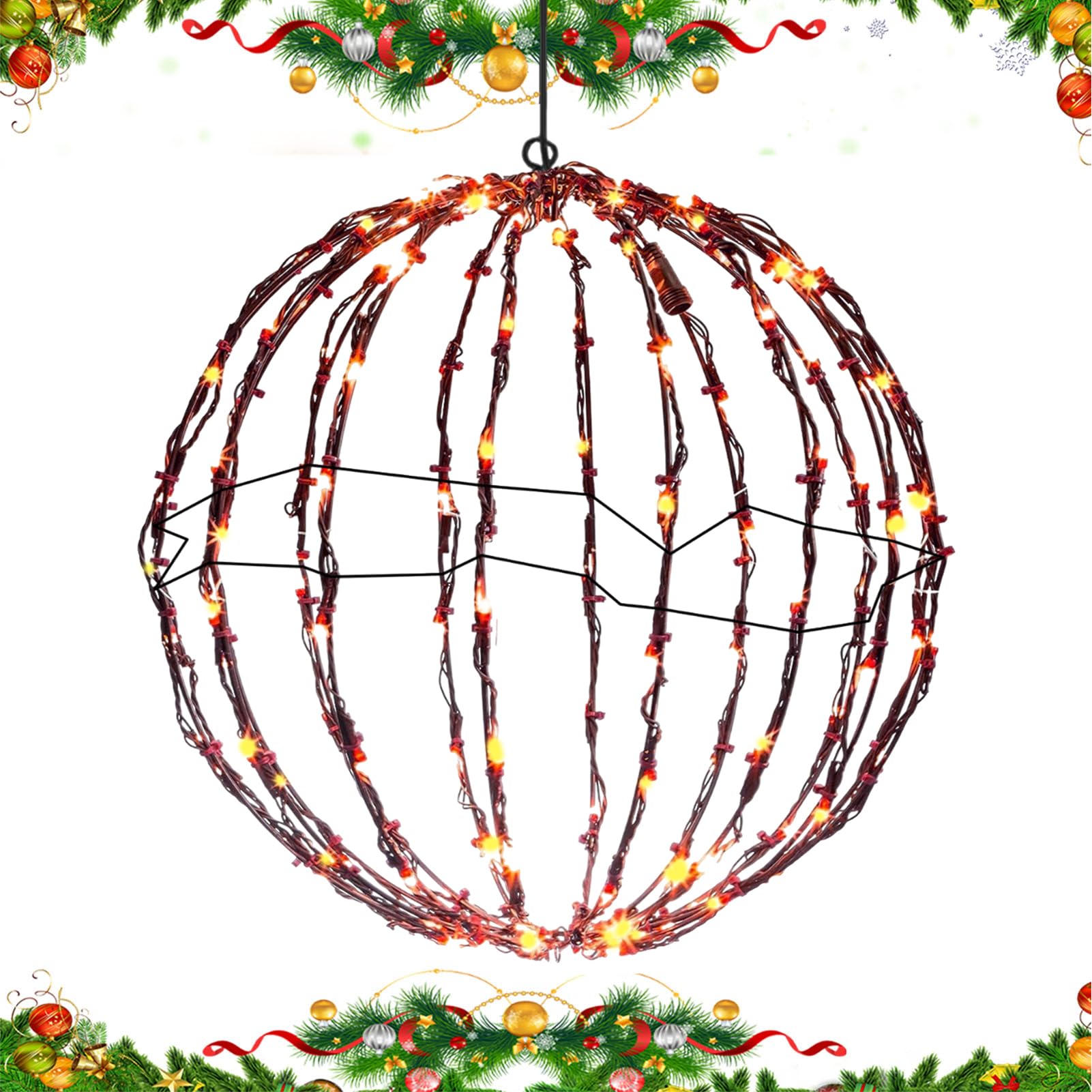 Guirlandes Lumineuses à Boules Extérieur Ornements Globe Festifs et