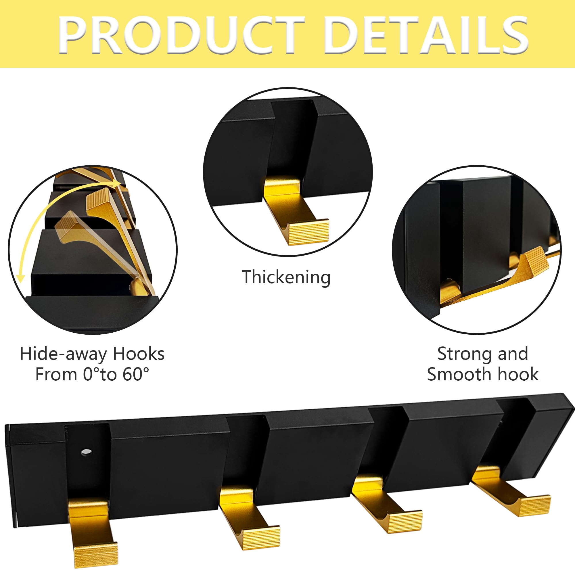 Musiin Wall-Mounted Guitar Cable Holder, Can Hang Monitor Headphones/Guitar Cable/Audio Cable - Image 4